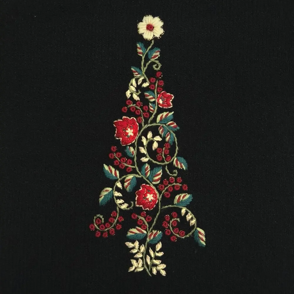 Coldwater Creek | Women | Floral Christmas Embroidered Cowl Neck Sweater | XL